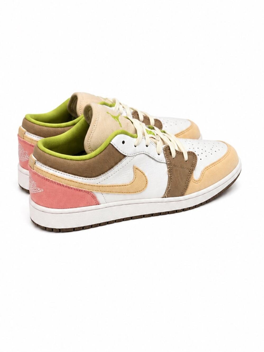Nike Air Jordan 1 Low SE GS Pastel Grind Sneakers Size 8.5